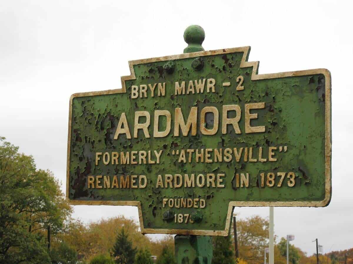 Ardmore Philadelphia Keystone Marker Sign