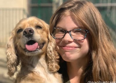 Kennel Assistant Katie with a Dog