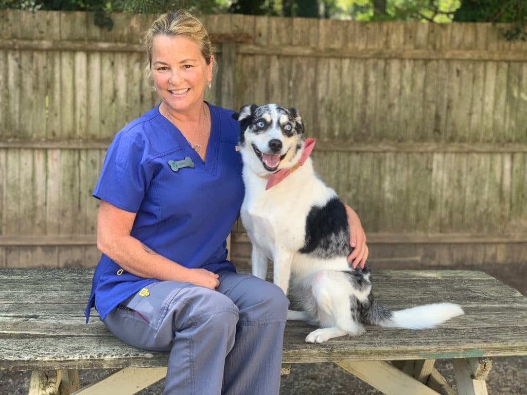 Janine at the animal hospital