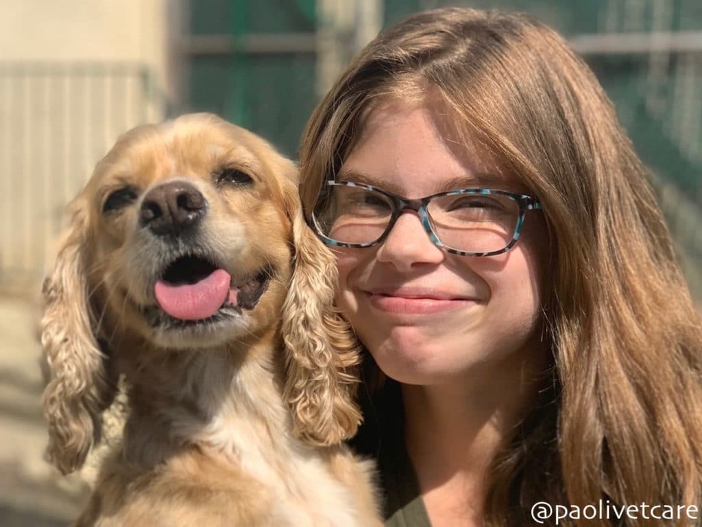 Assistant Katie with a patient