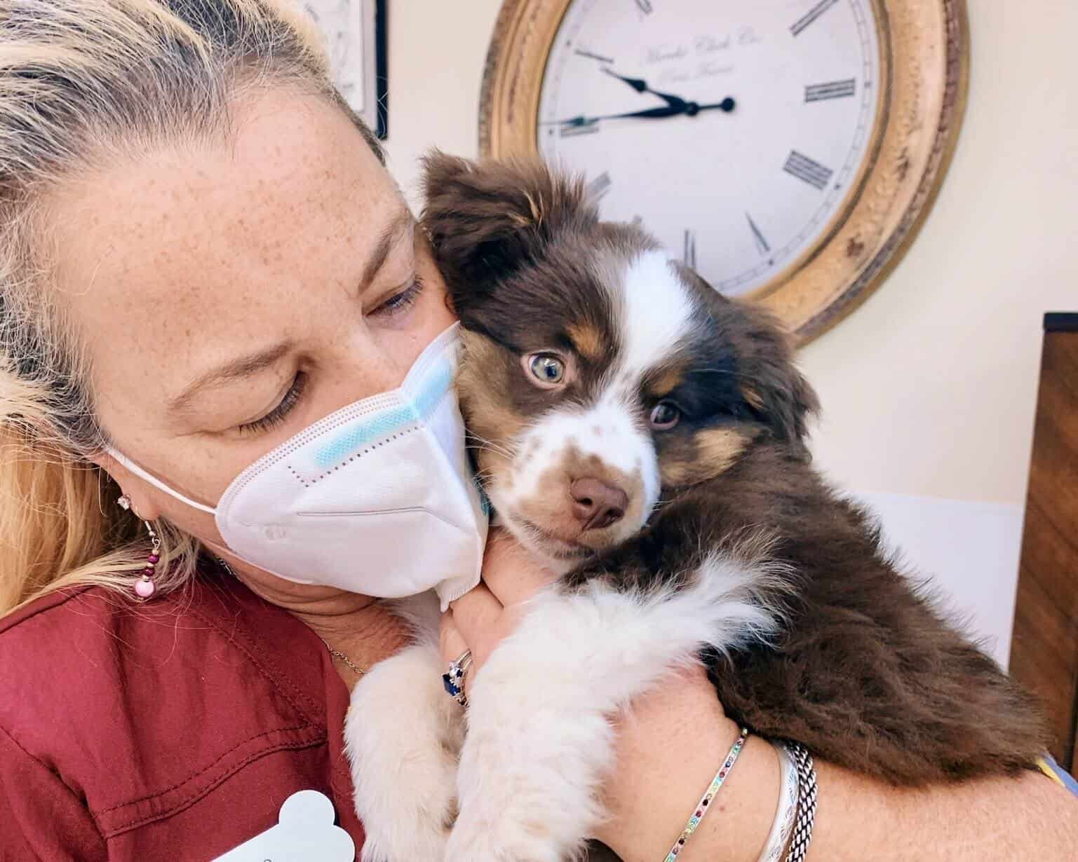 Vet Tech with Puppy